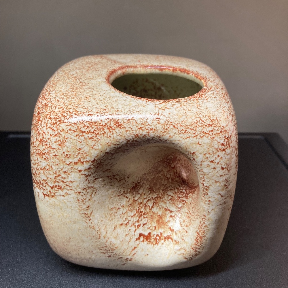 Mid-century modern Italian beige-brown cube chimney /Bertoncello, Roberto Rigon